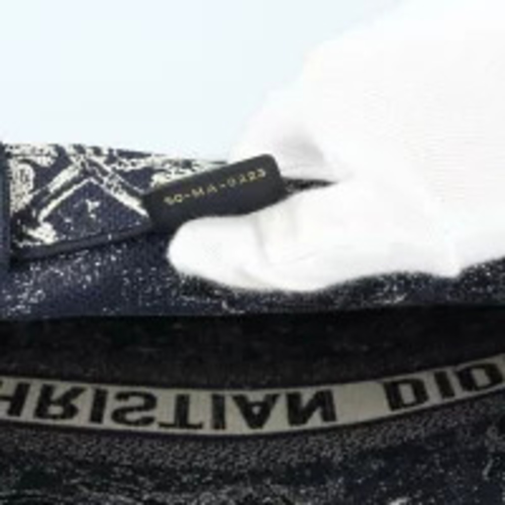 Christian Dior Book Tote Dark Navy Blue Ivory White Bag h - Picture 13 of 13